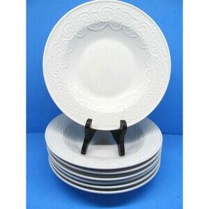 Tabletops Unlimited Battenburg Lace Rimmed Soup Salad Bowls Bundle of 7